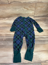 Little Sleepies Bamboo Convertible Sleeper in Emerald Green Plaid sz 3-6m