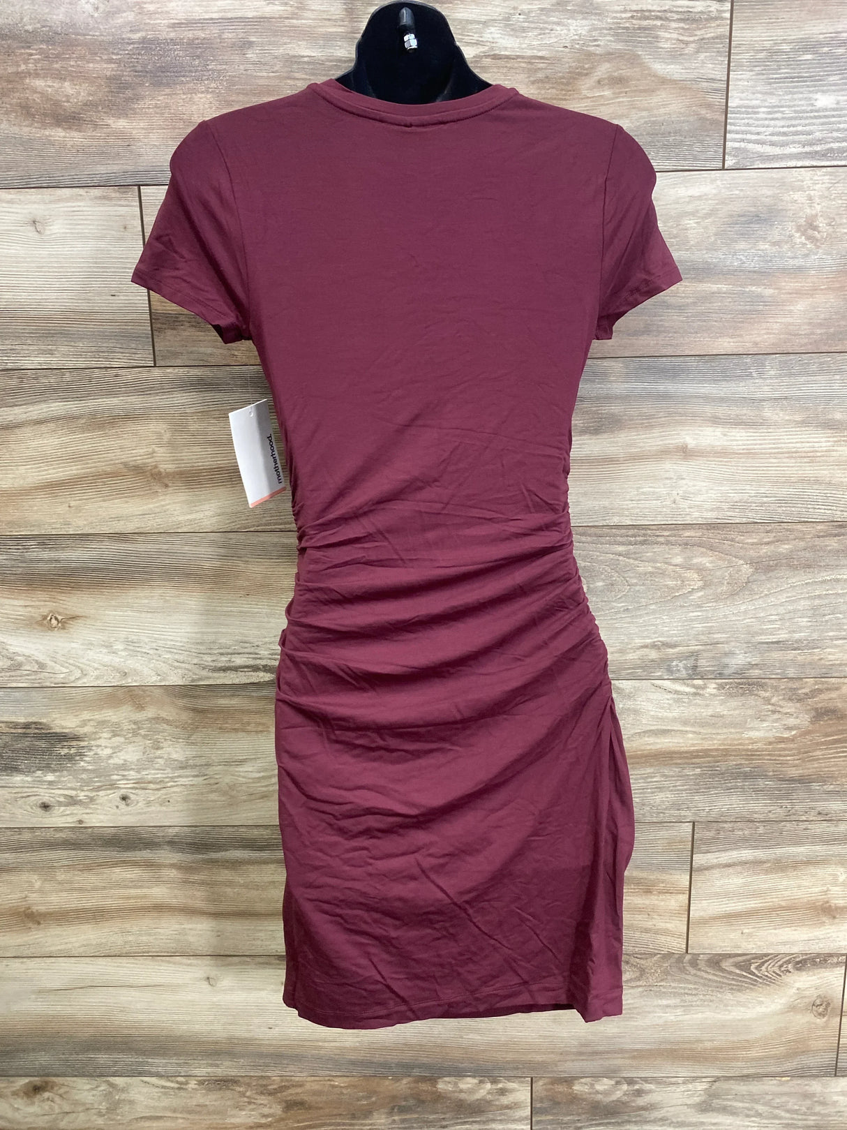 NEW Motherhood Maternity Short Sleeve Bodycon Dress Maroon sz XS
