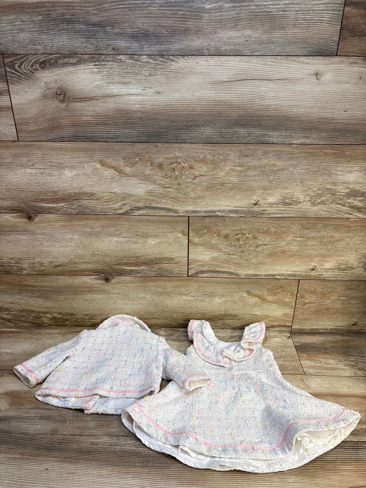 Janie & Jack Bouclé Dress & Jacket Set White sz 12-18m