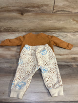 Cat & Jack 2pc Milk & Cookies Sweatshirt & Joggers Set Brown sz 6-9m