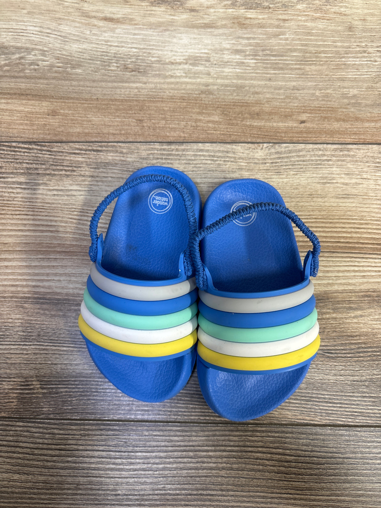 Wonder Nation Slide Sandals Blue sz 5-6c