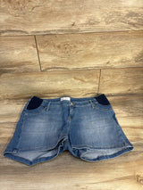 NEW Gap Maternity 4" Inset Panel Denim Shorts Medium Wash Blue sz 32/14 Large