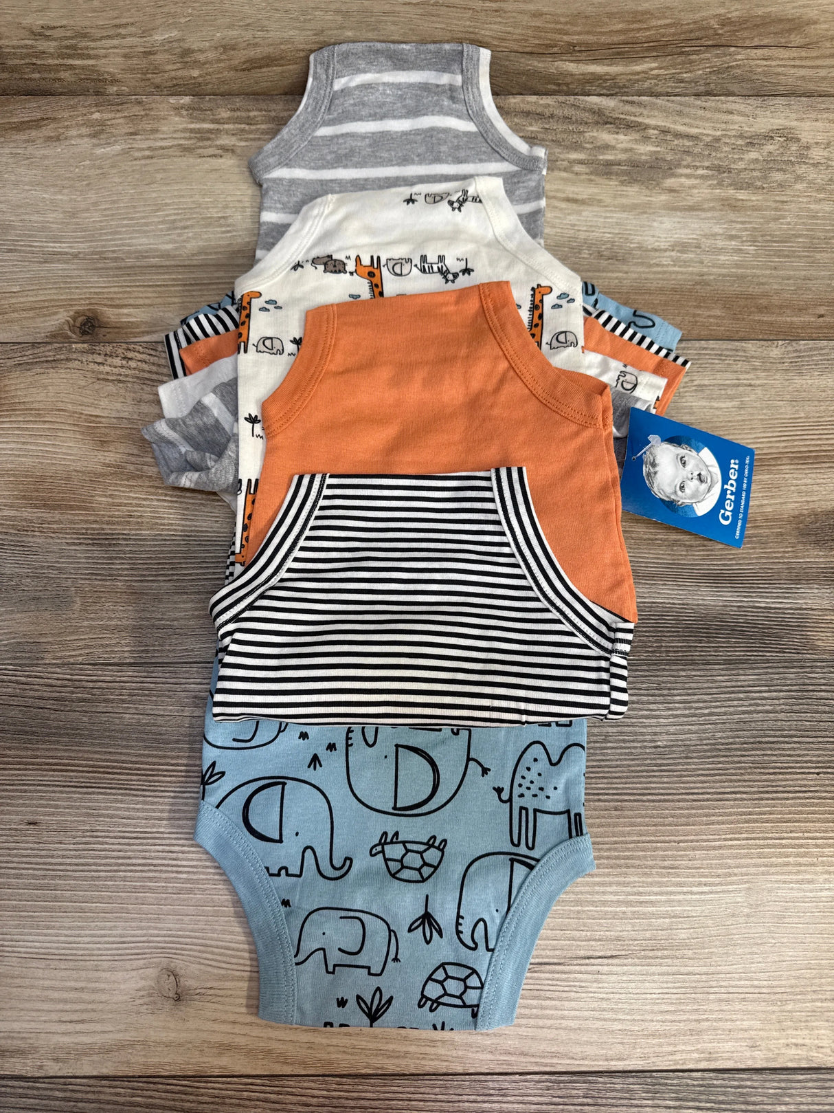 NEW Gerber 5pk Onesies Blue sz 3-6m