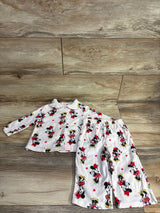 Disney Junior 2pc Minnie Mouse Coat Style Pajama Set White sz 18m