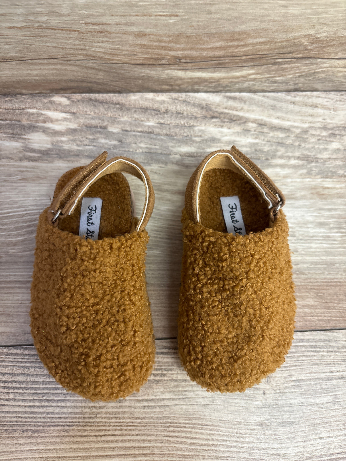 First Steps Faux Sherpa Clogs Brown sz 5c
