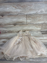 My Kids Textured Tulle Special Occasion Dress Beige sz 4T