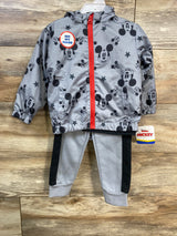 NEW Disney Junior Mickey Mouse 3pc Windbreaker & Joggers Set Grey sz 24m