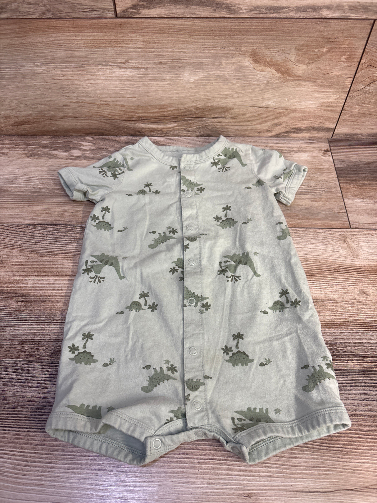 Carter's Button-Front Shortie Romper Green sz 18m
