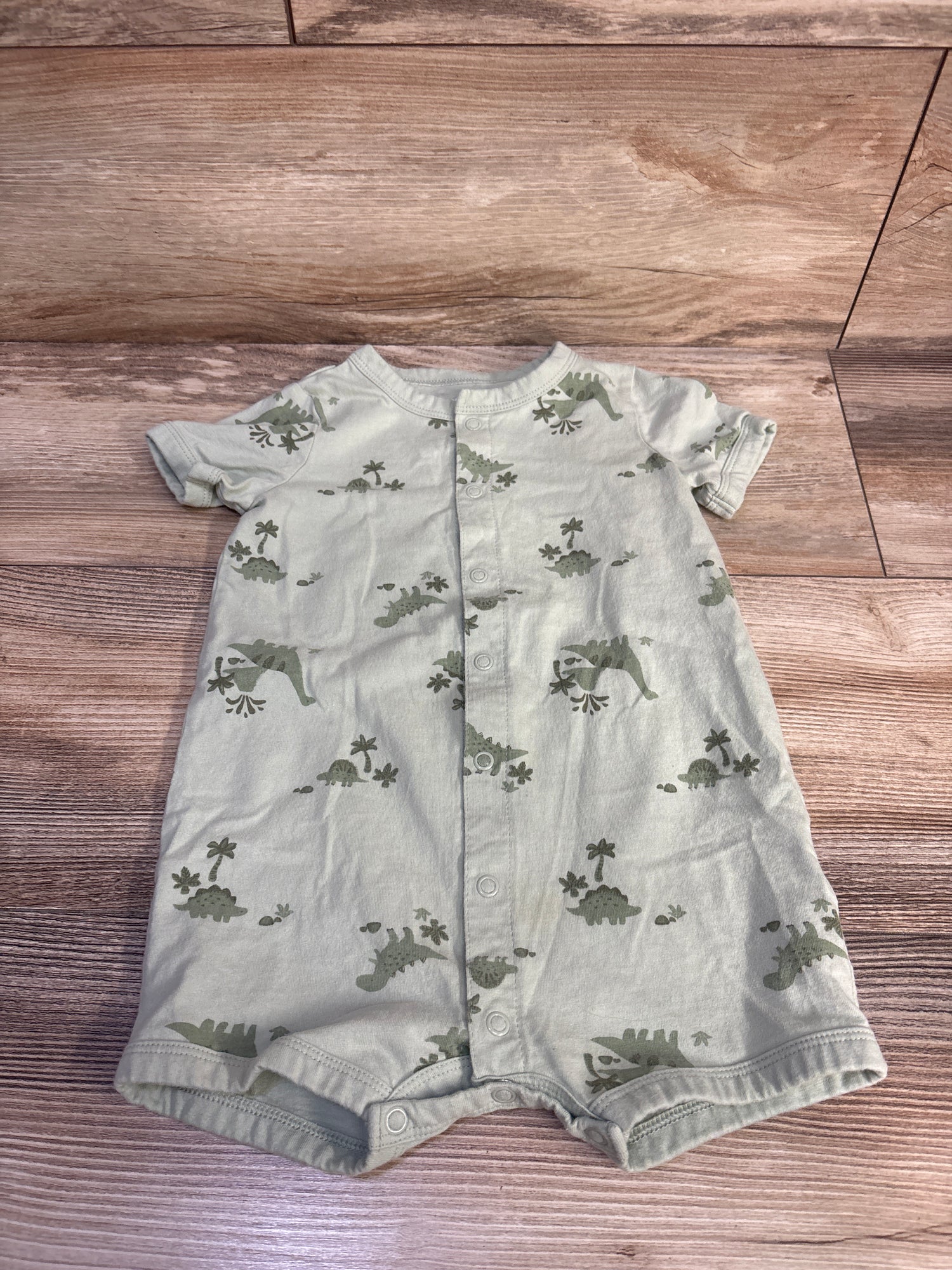 Carter's Button-Front Shortie Romper Green sz 18m