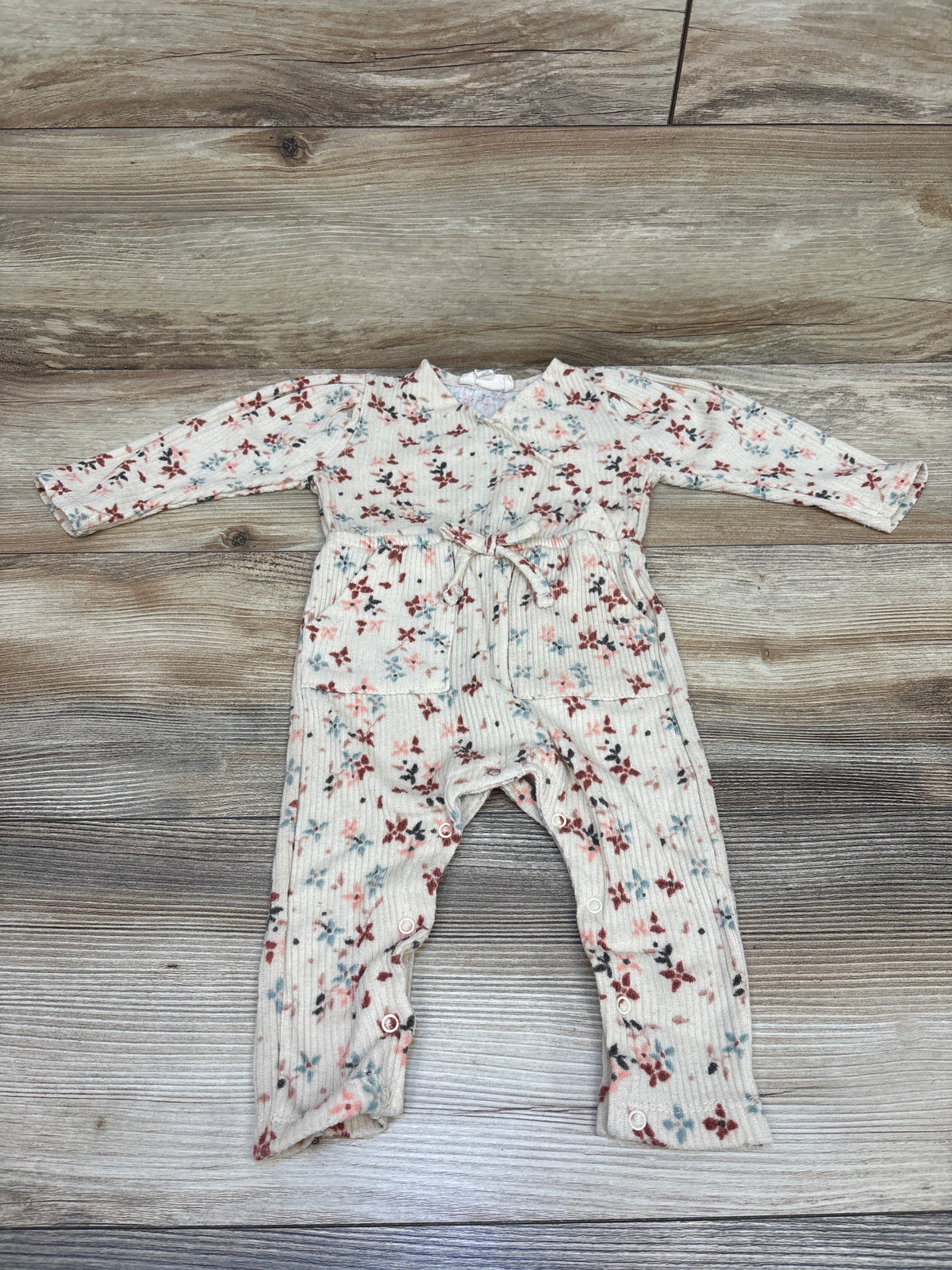 Jessica Simpson Knit Side Snap Coverall Beige sz 3-6m