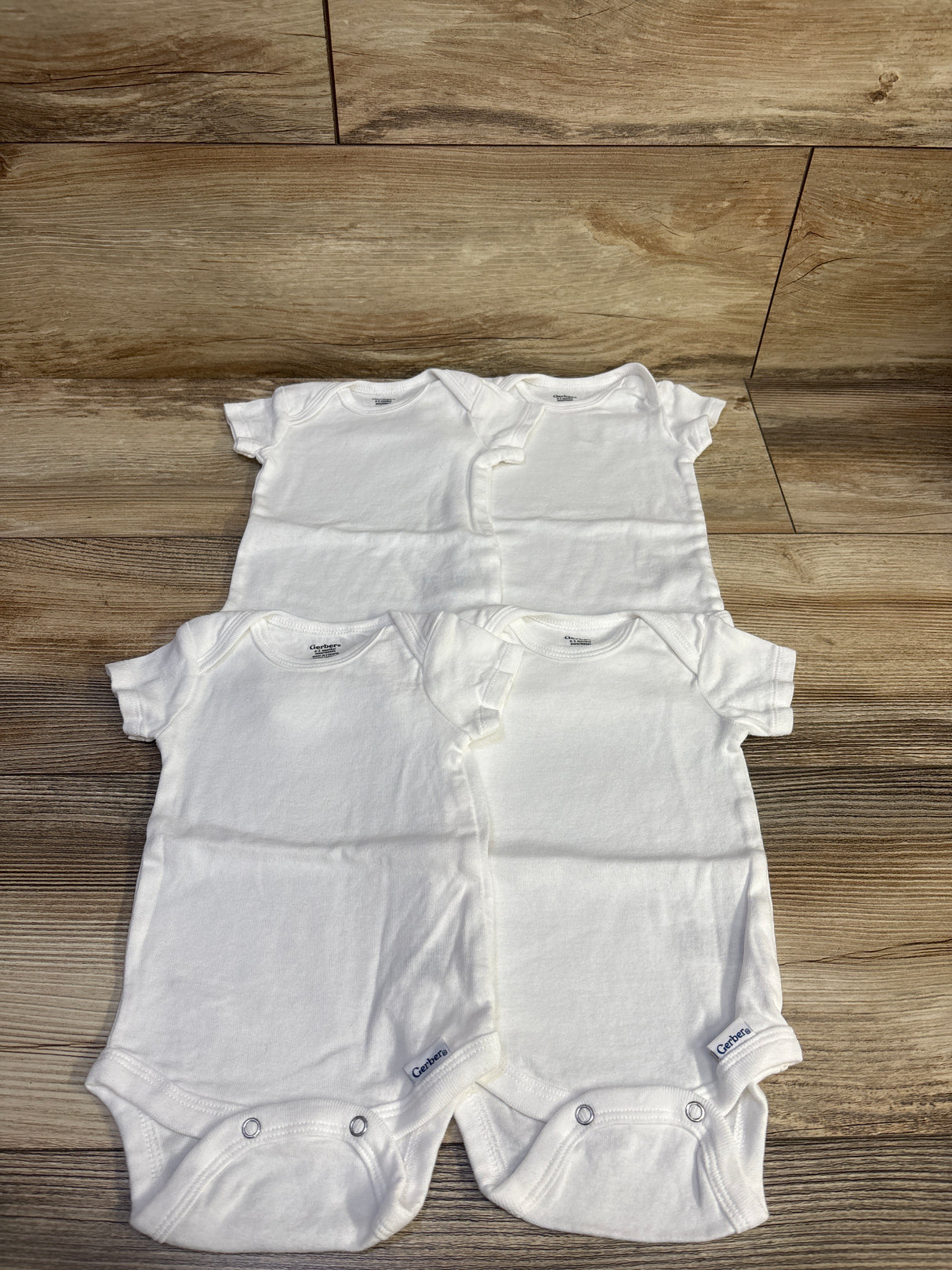 Gerber 4pk Bodysuit Set White sz 0-3m