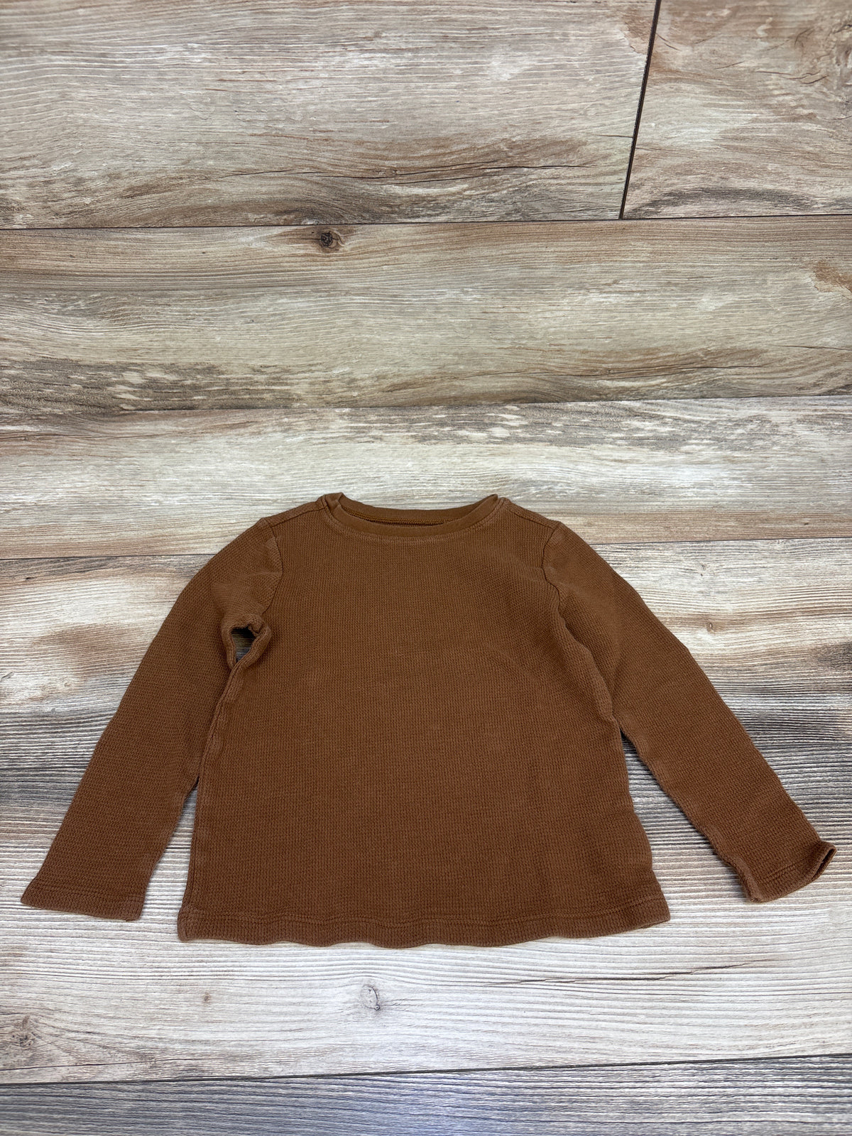 Old Navy Long Sleeve Waffle Knit Shirt Brown sz 4T