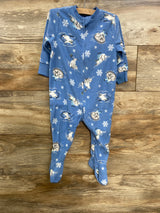 Old Navy Winter Polar Bear Blanket Sleeper Blue sz 12-18m