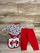 NEW Disney Baby 3pc Minnie Mouse Bodysuit Set White sz 3-6m