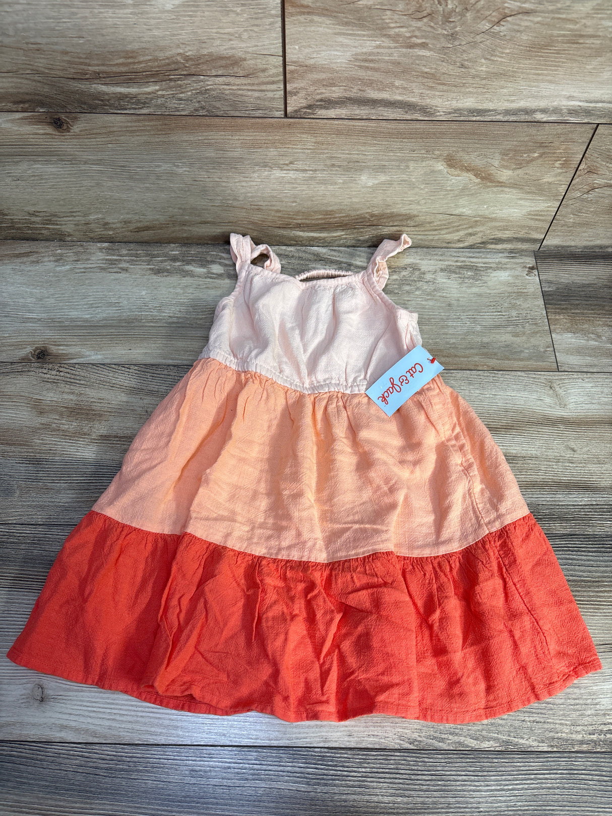 NEW Cat & Jack Tiered Sleeveless Dress in Peach Ombre sz 5T