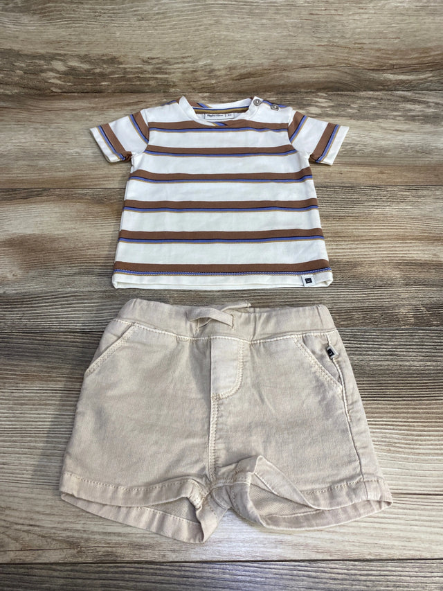 Baby Face 2pc Striped Shirt & Shorts White sz 3m - Me n Mommy To Be