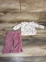 Little Lass 2pc Velour Shirt & Pants Set White sz 0/3m