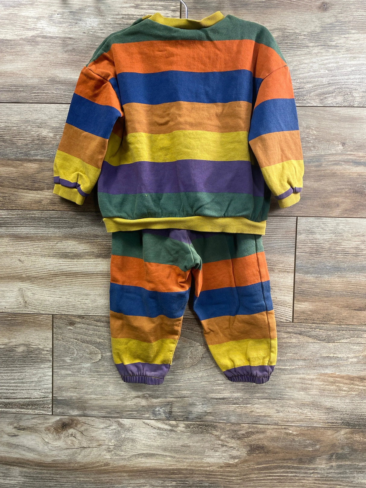 H&M 2pc Striped Sweatshirt Set Orange sz 2T