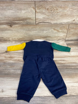 Old Navy 2pc Henley Pull Over Sweatshirt & Jogger Set Yellow/White sz 3-6m