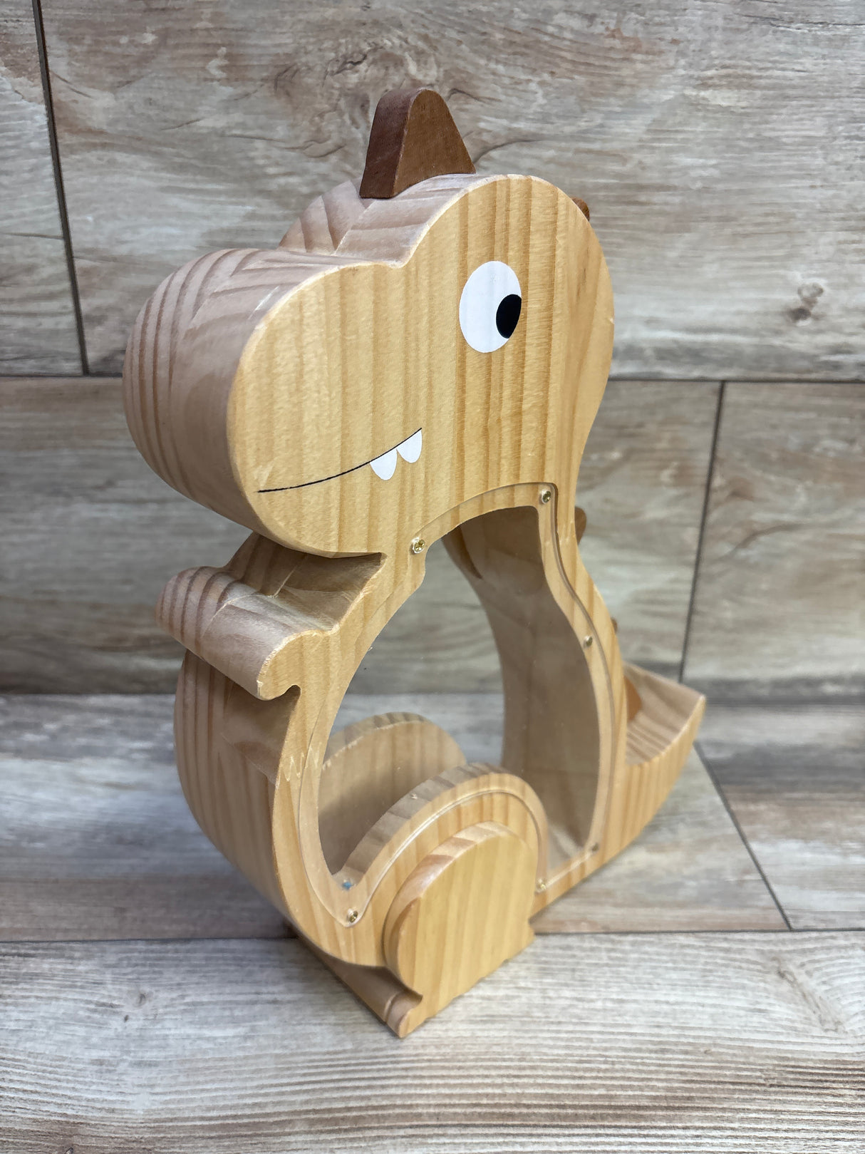 Summidate Wooden Dinosaur Piggy Bank Tyrannosaurus
