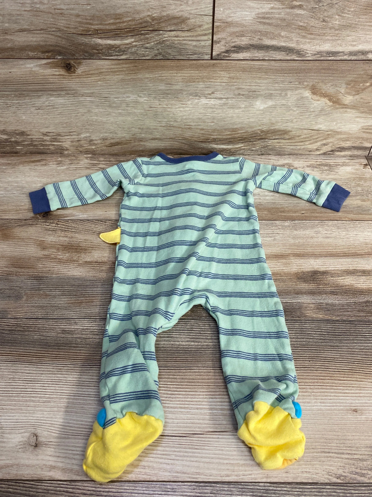 Koala Baby Striped Dinosaur Print Sleeper Mint sz 9m