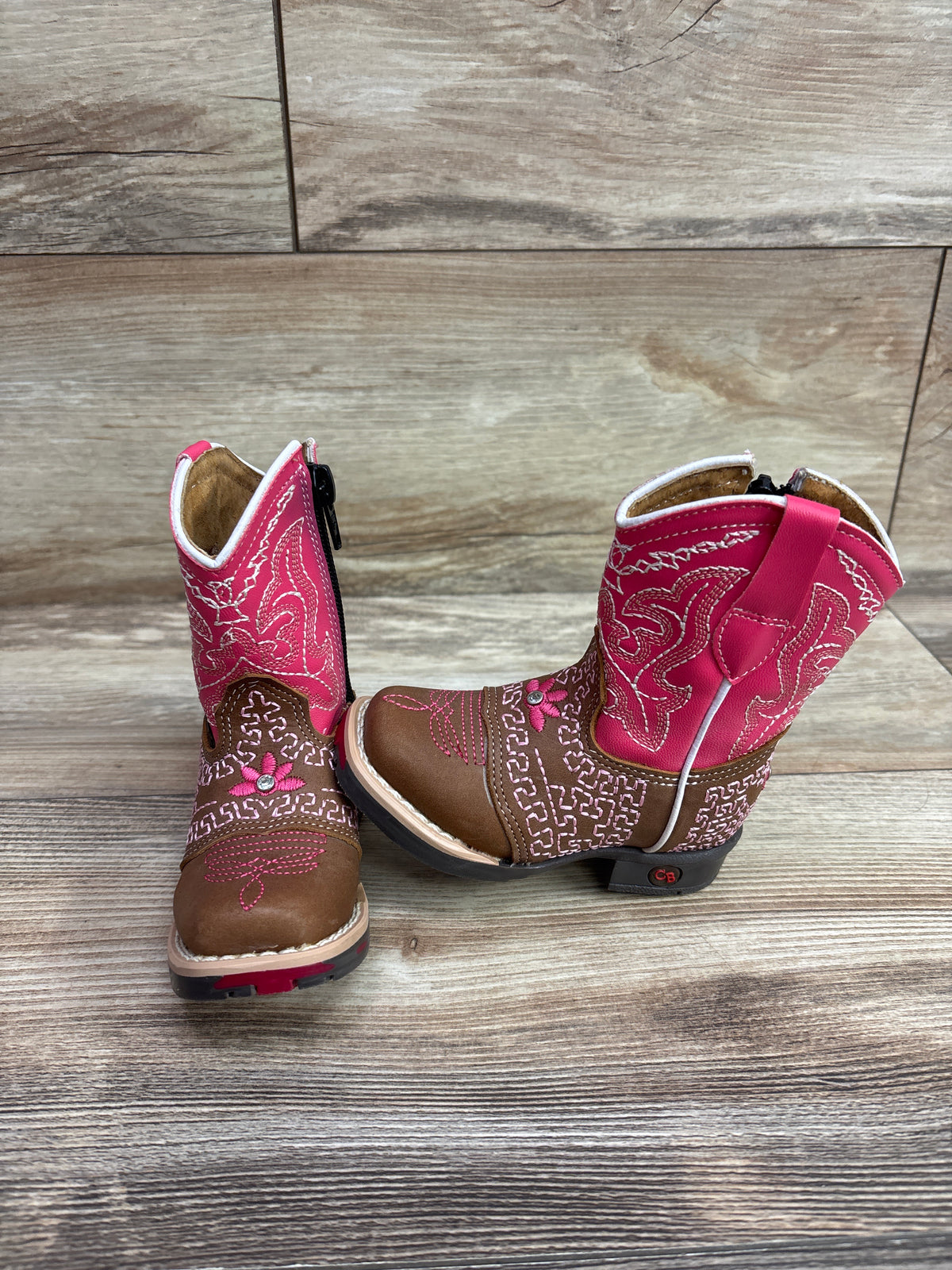 Chaparral Embroidered Cowgirl Boots Pink sz 6c