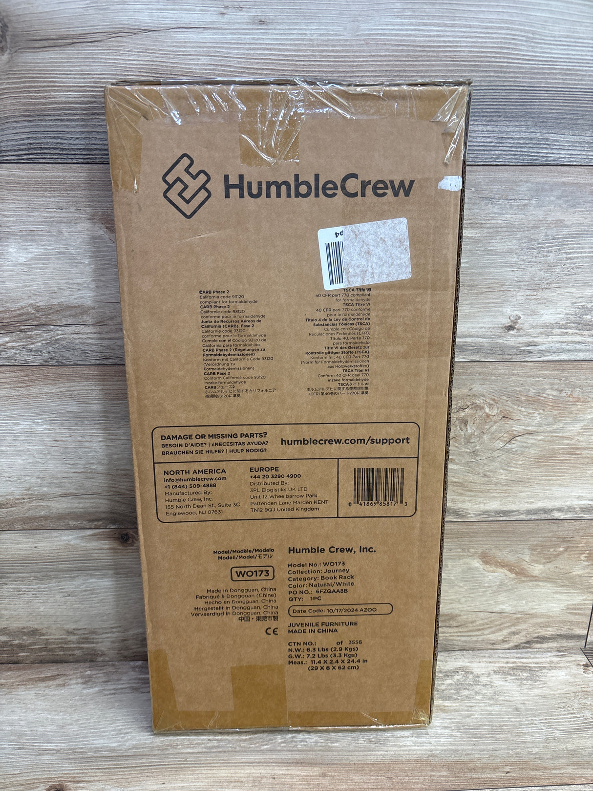 NEW Humble Crew Kids 4-Tier Bookshelf in Natural/White