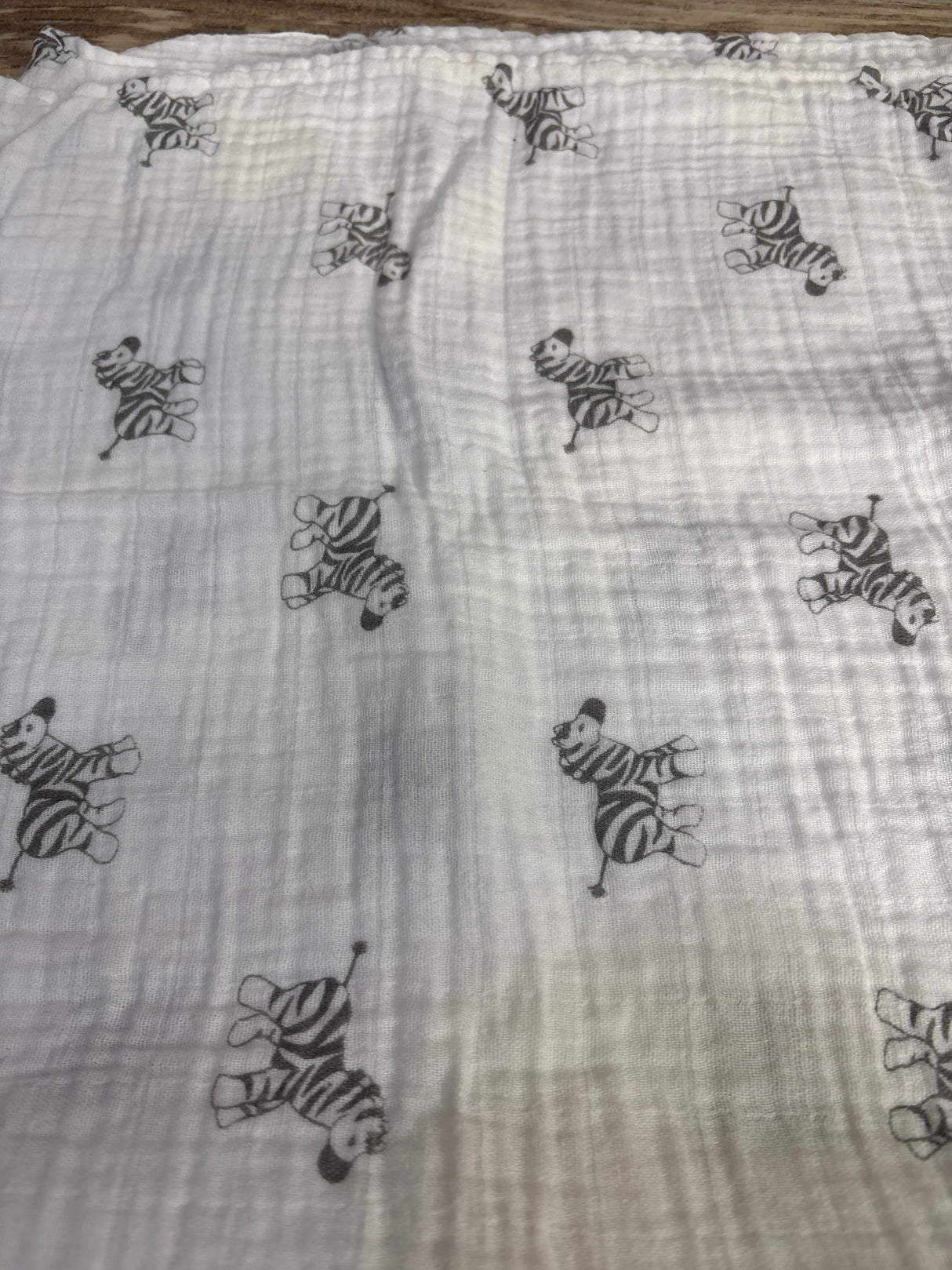 Amazing Baby Muslin Swaddle Blanket in Zebra Print White
