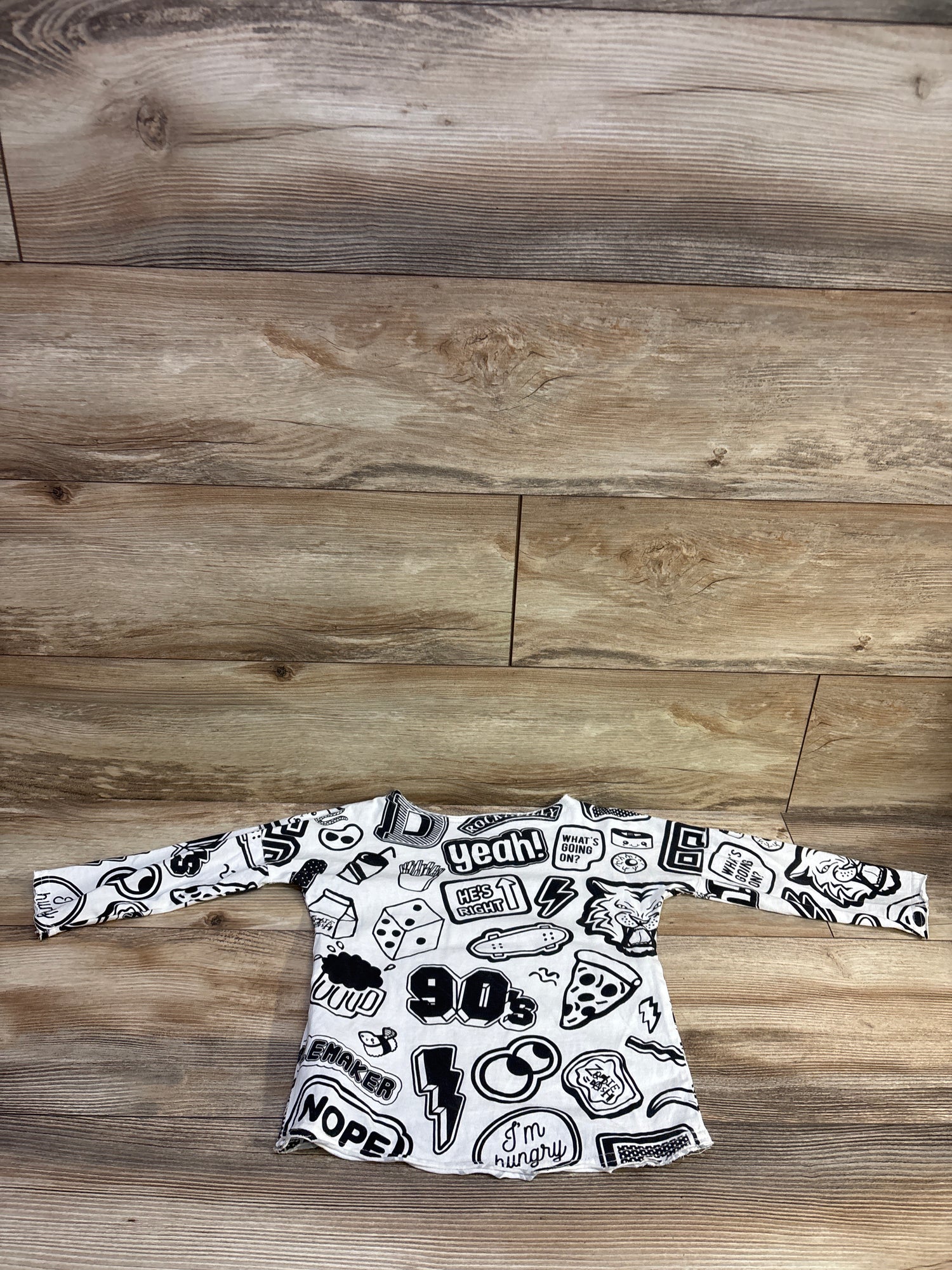 Zombie Dash Long Sleeve 90s Shirt White sz 4-5T