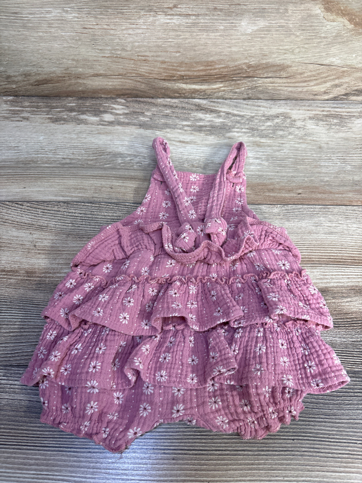 Emily & Oliver Floral Gauze Ruffle Romper Pink sz 3-6m