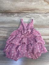 Emily & Oliver Floral Gauze Ruffle Romper Pink sz 3-6m