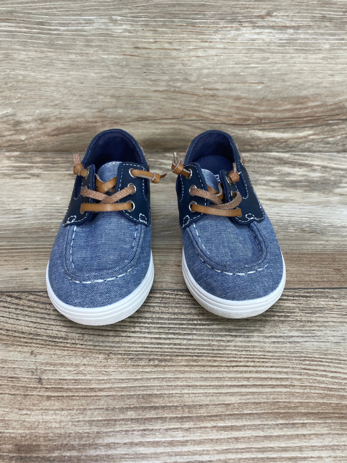 The Children's Place Toddler Boys Chambray Boat Shoes - Navy Sz 7c