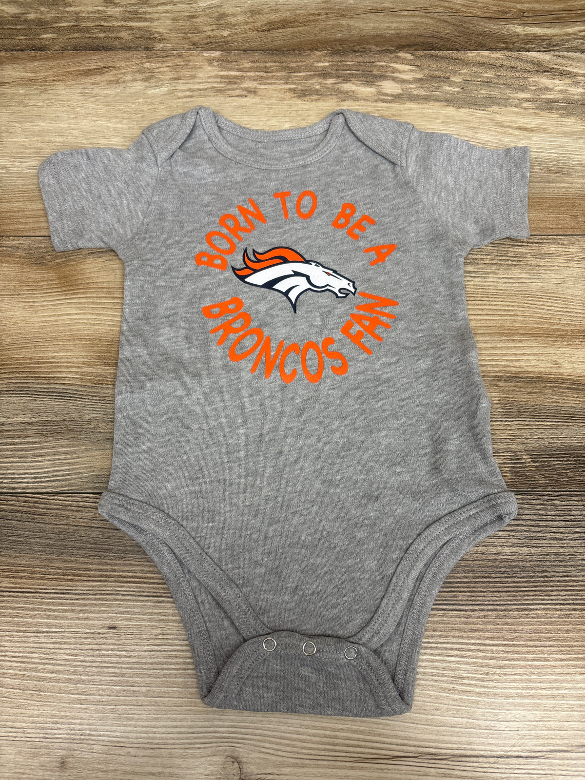 NFL Born To Be A Broncos Fan Bodysuit Grey sz 12m