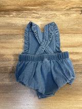 Cat & Jack Chambray Flutter Sleeve Shortie Romper Blue sz 0-3m