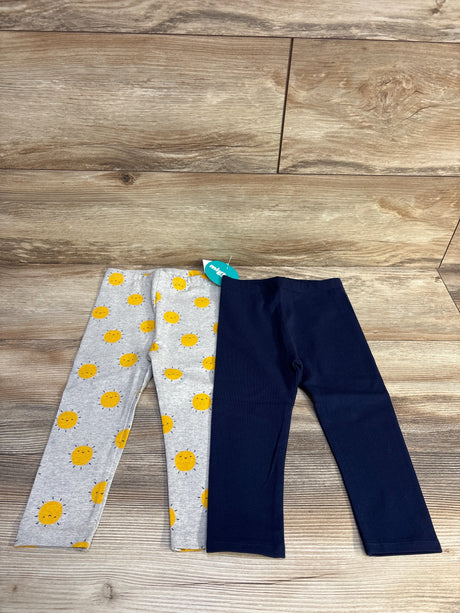 NEW Mighty Goods 2pk Sunshine Leggings Grey/Navy sz 24m - Me n Mommy To Be