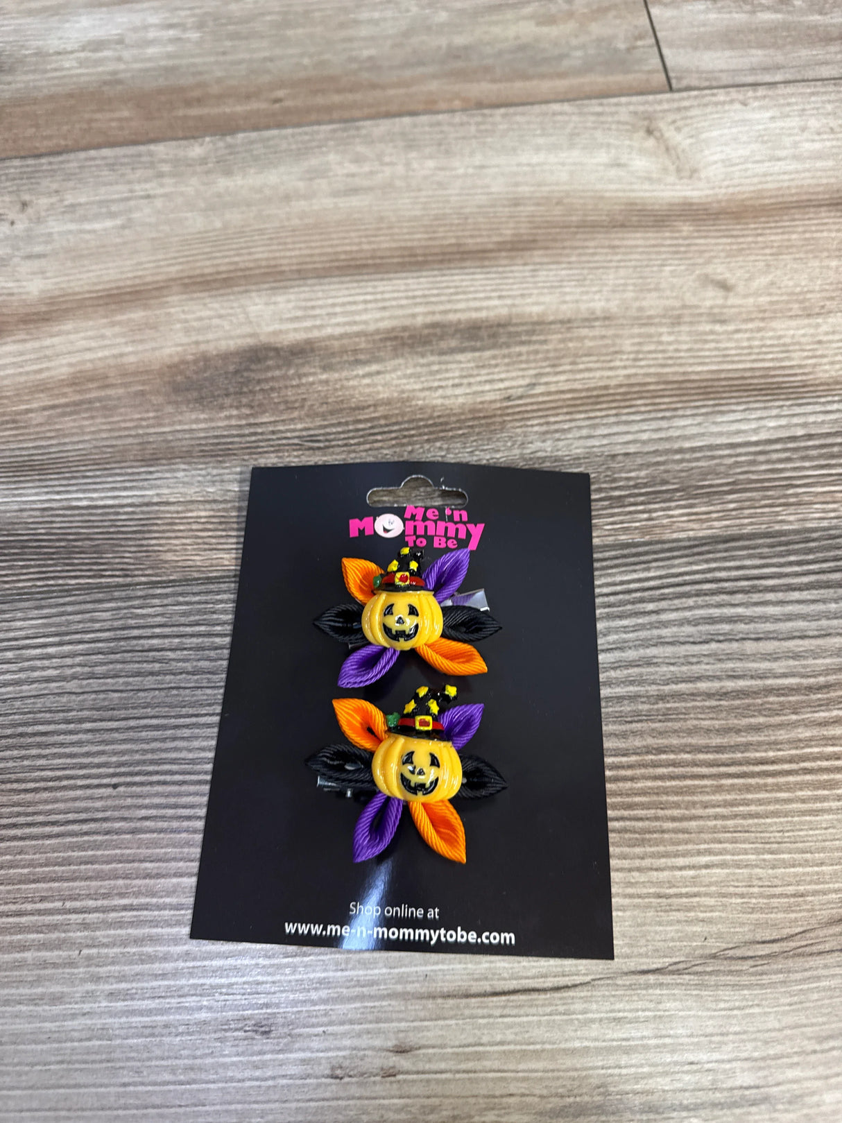 NEW Halloween Bows w/ Pumpkin Applique, 2pk
