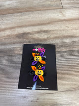 NEW Halloween Bows w/ Pumpkin Applique, 2pk