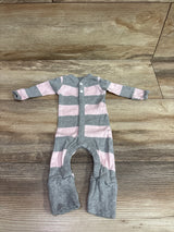 Burt's Bees Baby Striped Henley Sleeper Pink sz Preemie