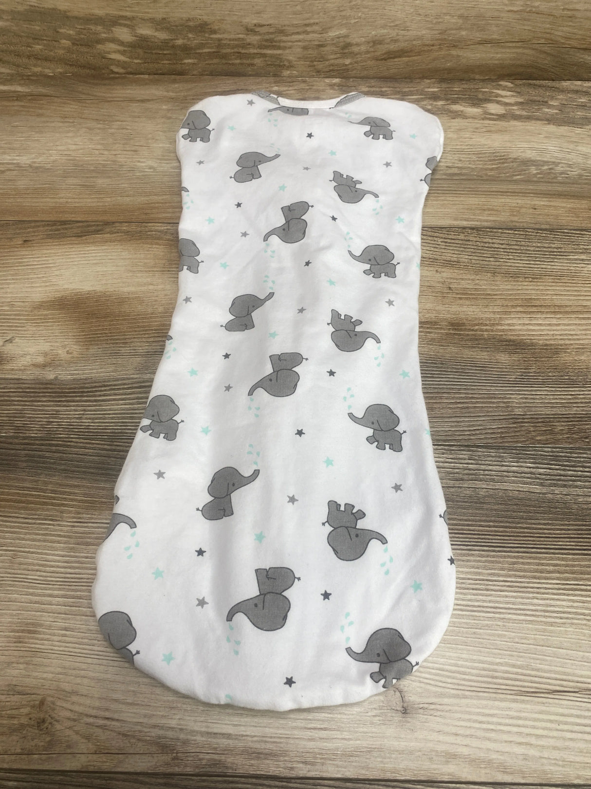 Aden by aden + anais Elphant Print Easy Snug Swaddle White sz 0-3m