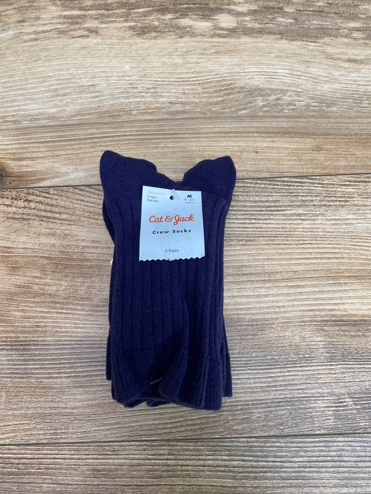 NEW Cat & Jack Kids' 3pk Dress Socks Navy Sz 9c-2.5Y