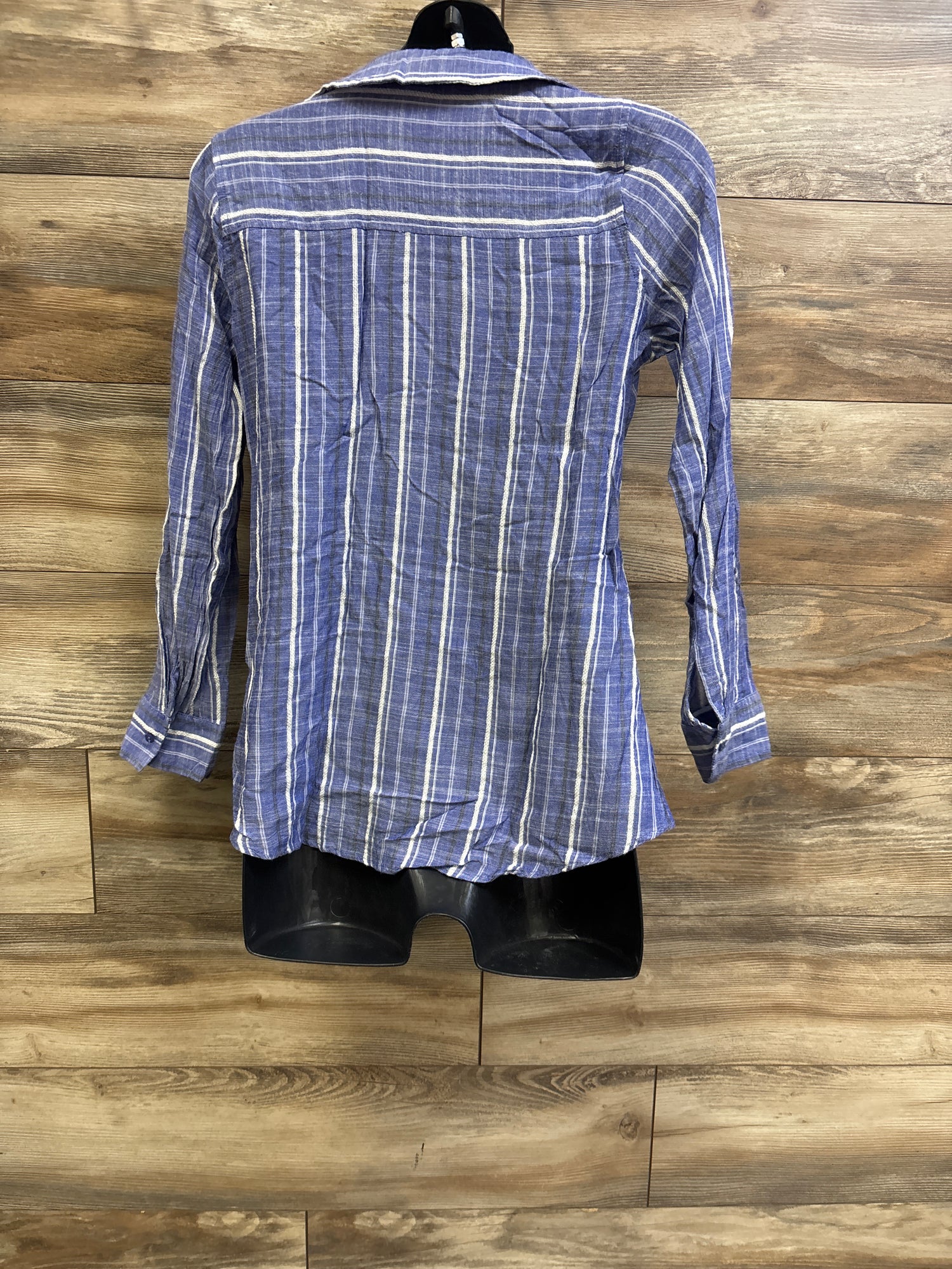 A Pea In The Pod Maternity Long Sleeve Tunic Blouse Blue sz Medium