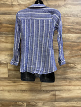 A Pea In The Pod Maternity Long Sleeve Tunic Blouse Blue sz Medium