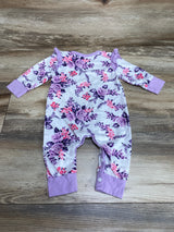 Shein Floral Ruffle Coverall White/Purple sz 6m