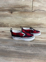 Vans Sherpa Lined Slip-On Shoes Red Plaid sz 6.5c - Me n Mommy To Be