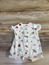 Carter's Button Front Shortie Romper Ivory sz Newborn