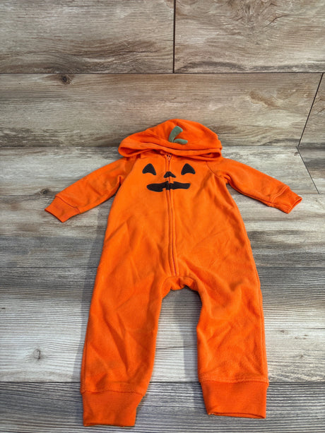 Carter's Hooded Fleece Pumpkin Coverall Orange sz 9m - Me n Mommy To Be