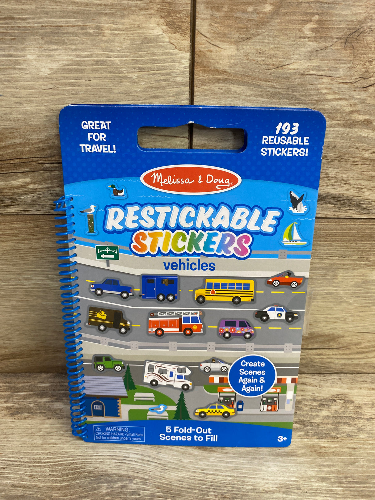 NEW Melissa & Doug Restickable Stickers - Vehicles