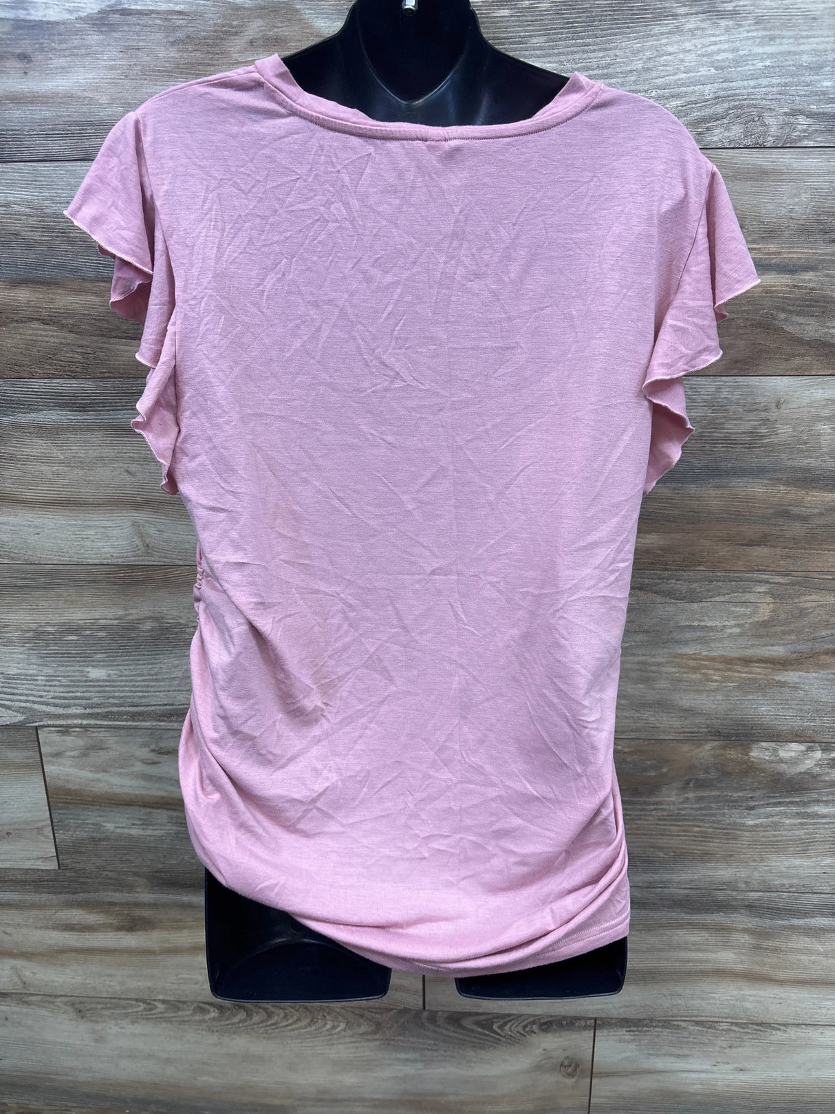 Ruched V-Neck Maternity Shirt Pink sz XL