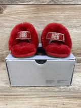 UGG Fluff Yeah Metallic Sparkle Red Sz 0c/1c