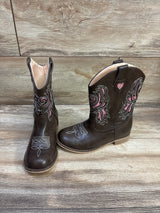 Motasha Square Toe Glitter Cowgirl Boots Brown sz 13c